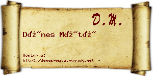 Dénes Máté névjegykártya