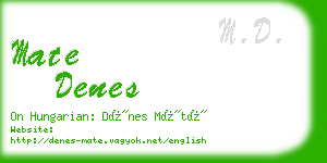 mate denes business card